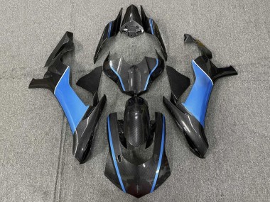 Carénages Moto Yamaha YZF 1000 R1 2015-2019 - Fausse Fibre de Carbone Bleu Clair Vendre