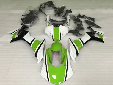 Carénages Moto Yamaha YZF 1000 R1 2015-2019 - Blanc Vert Noir Vendre
