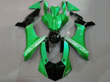 Carénages Moto Yamaha YZF 1000 R1 2015-2019 - Vert Noir Brillant Argent Vendre