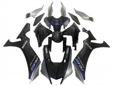 Carénages Moto Yamaha YZF 1000 R1 2020-2025 - Fausse Fibre de Carbone Argent Bleu Vendre