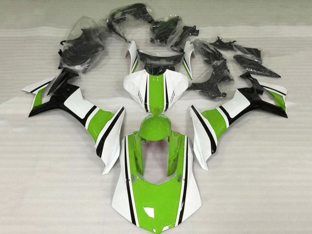 Carénage Moto Yamaha YZF 1000 R1 2020-2025 - Blanc Vert Noir Brillant