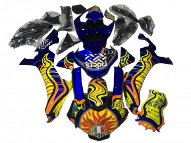 Carénages Moto Yamaha YZF 1000 R1 2020-2025 - Bleu Jaune Orange Tribal Sun Vendre