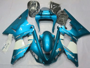 Carénages Moto Yamaha YZF 1000 R1 2000-2001 - Bleu Blanc Argent Vendre