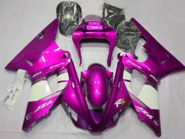 Carénages Moto Yamaha YZF 1000 R1 2000-2001 - Raspberry Blanc Argent Vendre