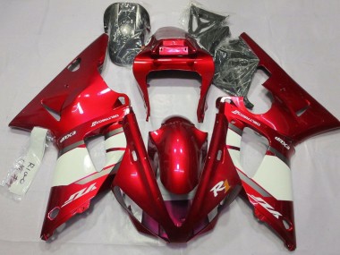 Carénages Moto Yamaha YZF 1000 R1 2000-2001 - Rouge Blanc Argent Vendre