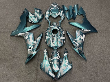 Carénages Moto Yamaha YZF 1000 R1 2004-2006 - Teal Vert Blanc Gris Camouflage Vendre