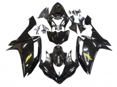 Carénages Moto Yamaha YZF 1000 R1 2007-2008 - Noir Brillant Or Décalque Vendre