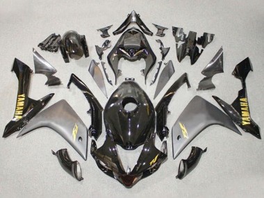 Carénages Moto Yamaha YZF 1000 R1 2007-2008 - Gris Noir Brillant Or Décalque Vendre