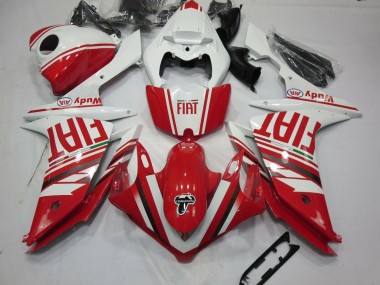 Carénages Moto Yamaha YZF 1000 R1 2007-2008 - Blanc Rouge Fiat Vendre