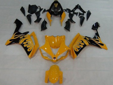 Carénages Moto Yamaha YZF 1000 R1 2007-2008 - Jaune Noir Flamme Vendre