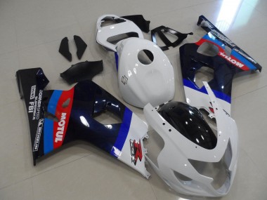 Carénages Moto Suzuki GSXR 600 / GSXR 750 2004-2005 - Blanc Bleu Rouge Noir Motul Vendre