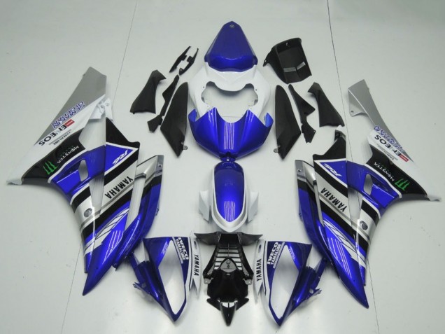 Carénages Moto Yamaha YZF R6 2006-2007 - Blanc Bleu Argent Noir ENEOS Monstre