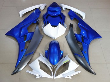 Carénages Moto Yamaha YZF R6 2006-2007 - Blanc Bleu Noir Mat Vendre