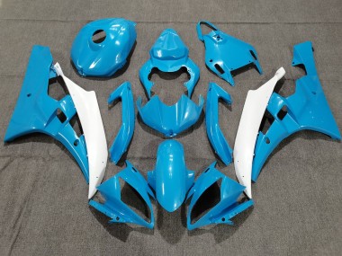 Carénages Moto Yamaha YZF R6 2006-2007 - Bleu Clair Blanc Vendre
