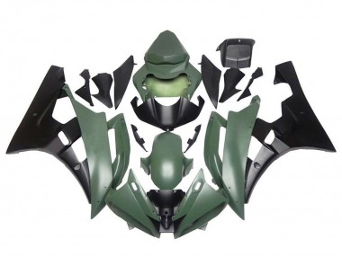 Carénages Moto Yamaha YZF R6 2006-2007 - Vert Armée Noir Mat Vendre