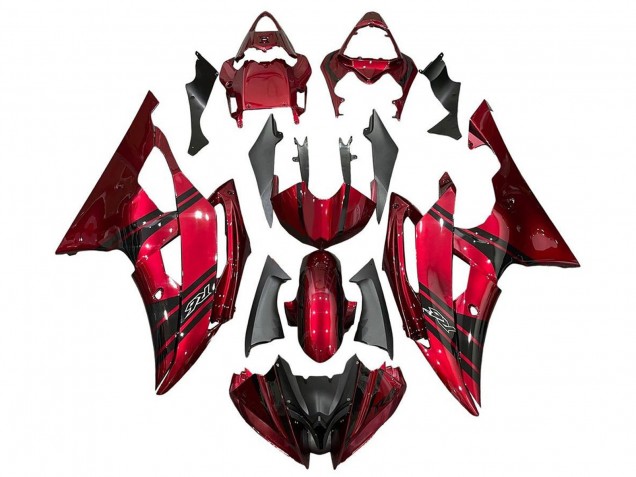 Carénages Moto Yamaha YZF R6 2008-2016 - Rouge Noir Bande