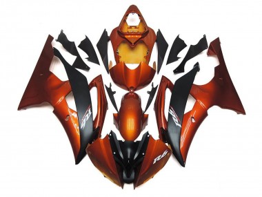 Carénages Moto Yamaha YZF R6 2008-2016 - Orange Noir Mat Vendre