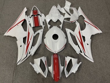 Carénage Moto Yamaha YZF R6 2008-2016 - Blanc Perle Rouge Vendre