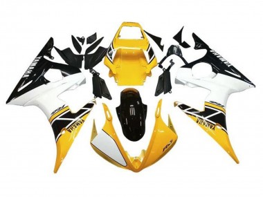 Carénages Moto Yamaha YZF R6 2005 - Blanc Jaune Noir Vendre