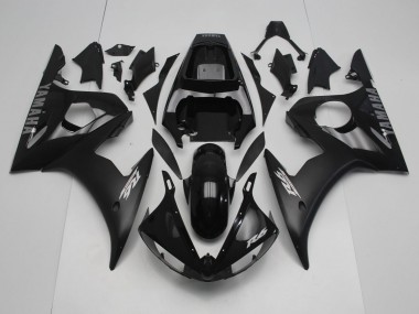 Carénages Moto Yamaha YZF R6 2005 - Noir Brillant Noir Mat Argent Vendre