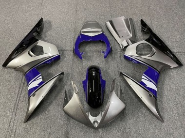 Carénages Moto Yamaha YZF R6 2005 - Argent Bleu Noir Blanc Vendre