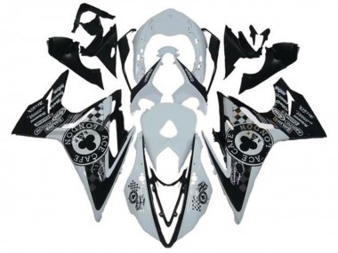 Carénages Moto Triumph Daytona 675 Triple 2013-2016 - Blanc Noir Brillant Cafe London Vendre