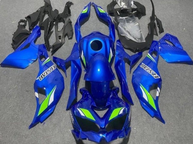 Carénages Moto Kawasaki ZX4R ZX-4RR 2019-2025 - Bleu Vert Ecstar