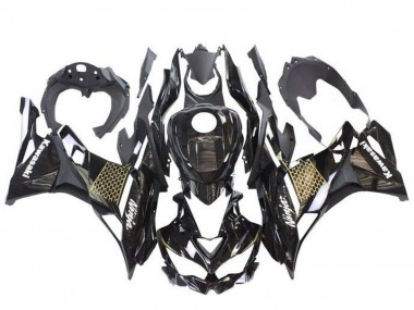 Carénages Moto Kawasaki ZX4R ZX-4RR 2019-2025 - Noir Brillant Blanc Or Vendre