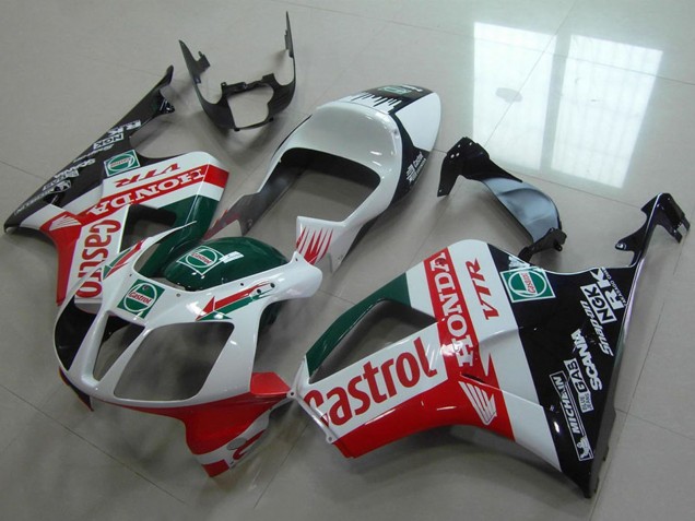 Carénage Moto Honda VTR1000 2000-2006 - Blanc Rouge Vert Noir Brillant Castrol
