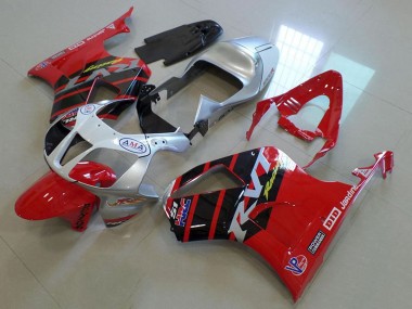 Carénages Moto Honda VTR1000 2000-2006 - Argent Rouge Noir Brillant Bande Vendre