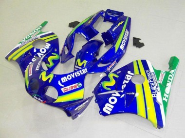 Carénages Moto Honda CBR250RR MC22 1990-1998 - Bleu Jaune Vert MoviStar Castrol Vendre