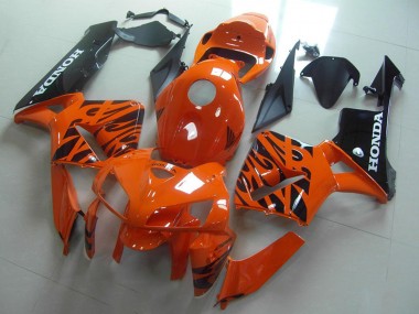 Carénages Moto Honda CBR600RR 2005-2006 - Orange Noir Flamme Vendre