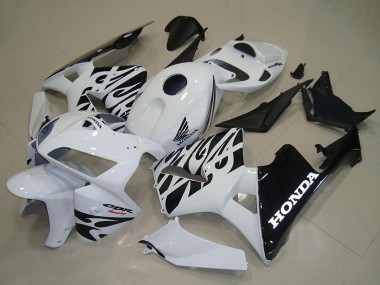 Carénages Moto Honda CBR600RR 2005-2006 - Blanc Noir Flamme Vendre