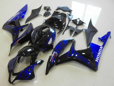 Carénages Moto Honda CBR600RR 2007-2008 - Noir Brillant Bleu Flamme Vendre