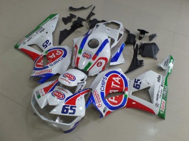Carénages Moto Honda CBR600RR 2013-2023 - Blanc Rouge Bleu Pata 65 Vendre