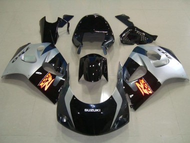 Carénages Moto ABS Suzuki GSXR 750 1996-2000 - Noir Brillant Argent Vendre