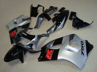 Carénages Moto Suzuki GSXR 750 1996-2000 - Noir Brillant Argent Vendre