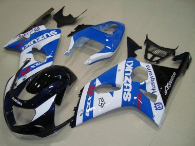 Carénages Moto Suzuki GSXR 1000 2000-2002 - Blanc Bleu Noir Brillant Vendre