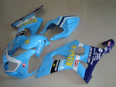 Carénages Moto Suzuki GSXR 1000 2000-2002 - Bleu Clair Jaune Noir Blanc Jaune Rizla Vendre