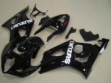 Carénages Moto Suzuki GSXR 1000 2003-2004 - Noir Brillant Blanc Décalque Vendre