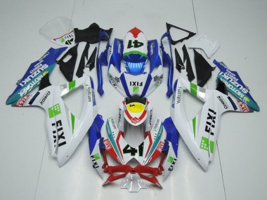 Carénages Moto Suzuki GSXR 1000 2009-2016 - Blanc Bleu Rouge Jaune Vert Fixi 41 Vendre