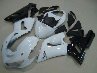Carénage Moto Kawasaki ZX6R 2005-2006 - Blanc Noir Vendre