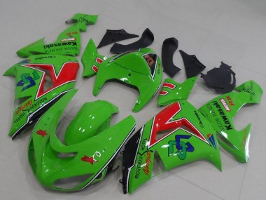 Carénages Moto Kawasaki ZX6R 2005-2006 - Vert Rouge Noir ENEOS Banca Vendre