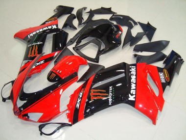 Carénages Moto Kawasaki ZX6R 2007-2008 - Monstre In Rouge Vendre