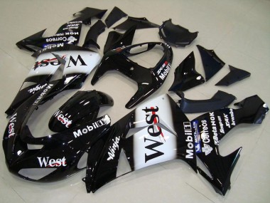Carénage Moto Kawasaki ZX10R 2006-2007 - Noir Brillant Blanc West Vendre