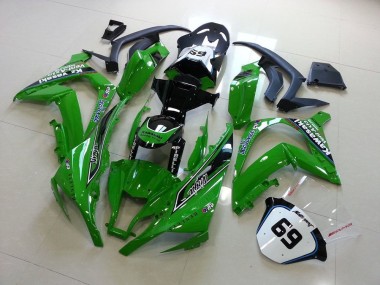 Carénages Moto Kawasaki ZX10R 2011-2015 - Vert Noir Brillant Elf Henleys Vent-Axia 69 Vendre