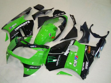 Carénages Moto Kawasaki ZX12R 2000-2001 - Vert Noir Brillant Elf Touch4 Monstre Vendre