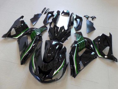 Carénages Moto Kawasaki ZX14R ZZR1400 2006-2011 - Noir Brillant Vert Doubler Vendre