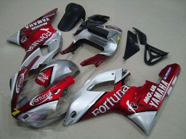 Carénages Moto Yamaha YZF R1 2000-2001 - Argent Rouge Fortuna Motul 7 Vendre