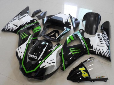 Carénages Moto Yamaha YZF R1 2000-2001 - Noir Brillant Blanc Vert Monstre Vendre